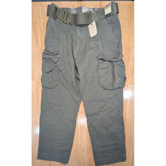 Arizona Jean Company Other - Arizona Jean Co Mens Forest Green Vintage‎ Surplus Cargo Pants with Belt 36x32